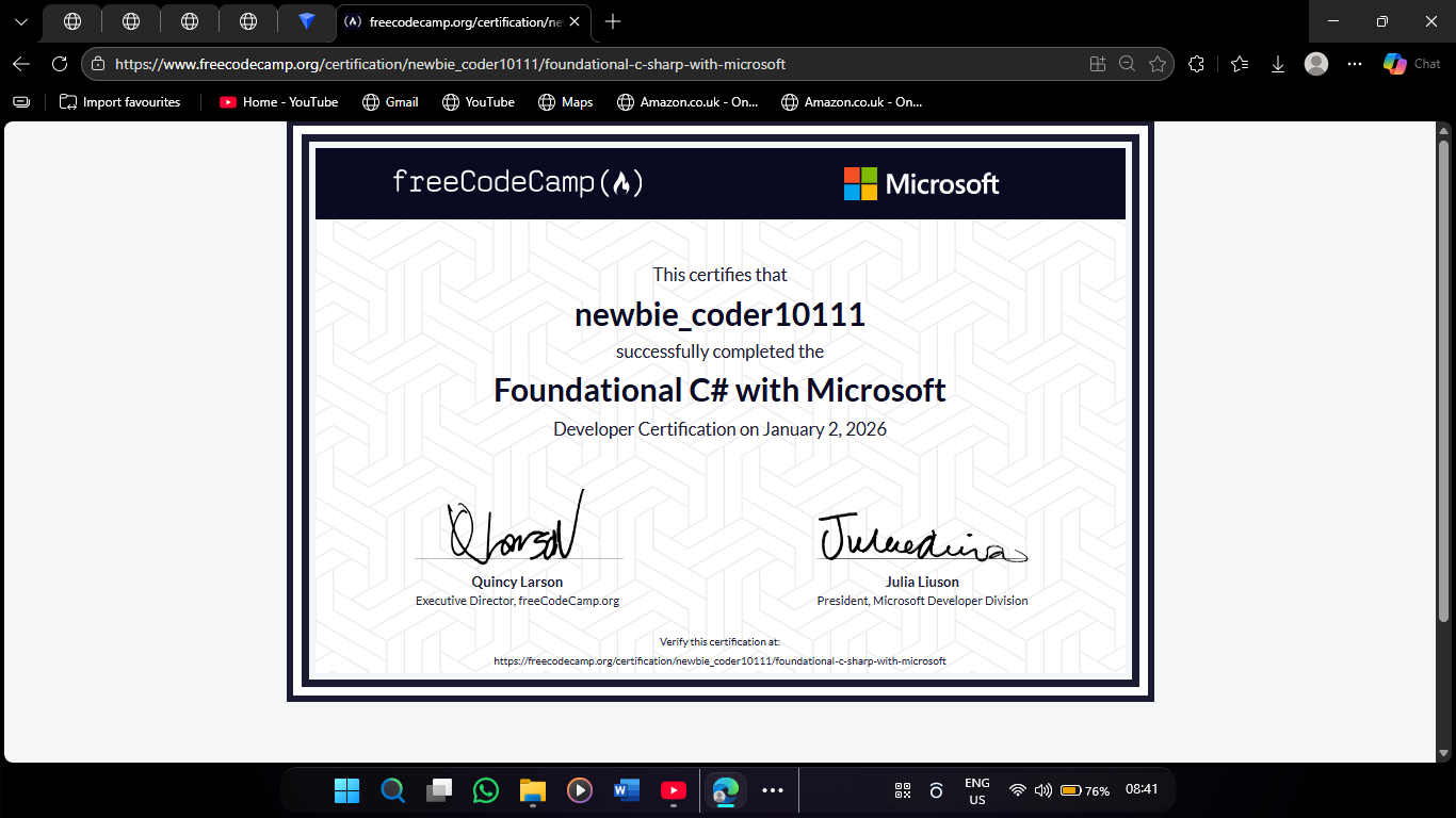 Foundational C# with Microsoft